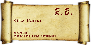 Ritz Barna névjegykártya